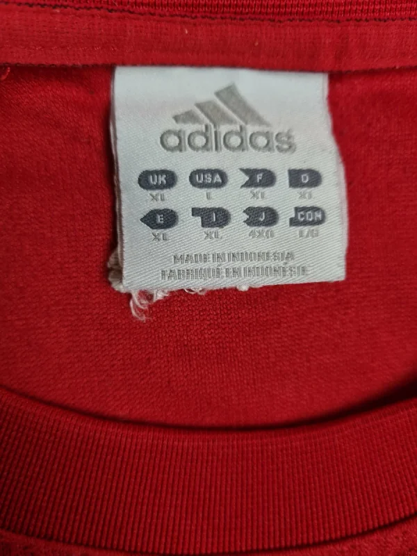 Vintage Adidas Shirt Spellout Bestickt Rot L 4