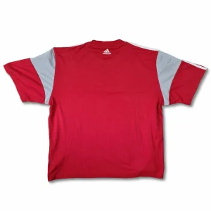 Vintage Adidas Shirt Spellout Bestickt Rot L 7