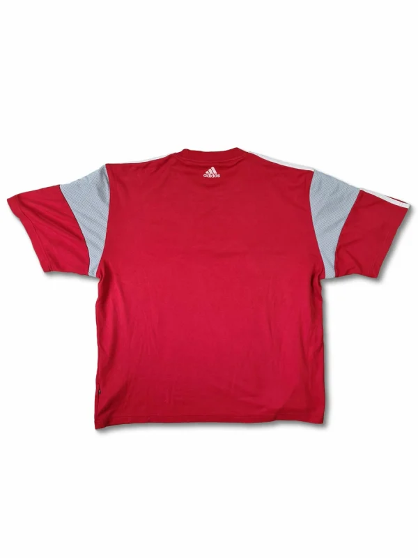 Vintage Adidas Shirt Spellout Bestickt Rot L 3