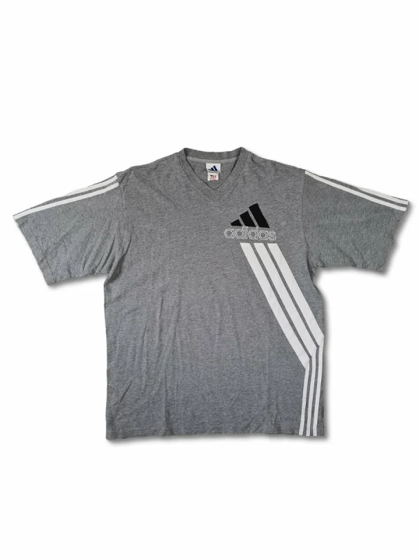Vintage Adidas Shirt Logo Bestickt Grau XL 1