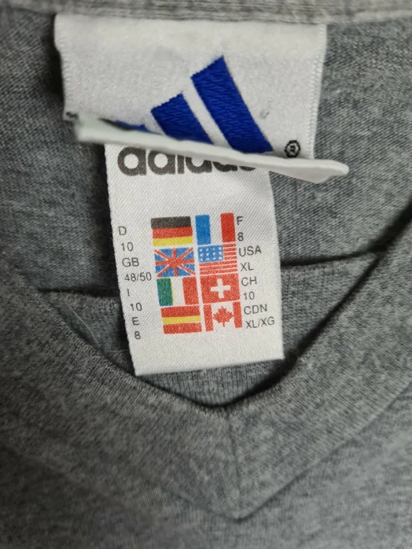 Vintage Adidas Shirt Logo Bestickt Grau XL 4