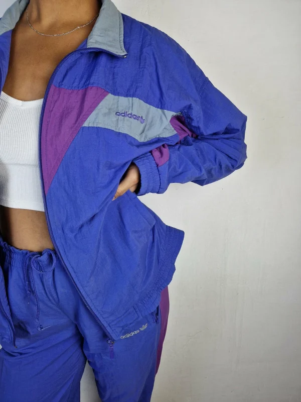 Vintage Adidas Sportanzug Silvertag Blau Lila S-M 3