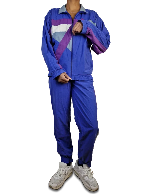 Vintage Adidas Sportanzug Silvertag Blau Lila S-M 1
