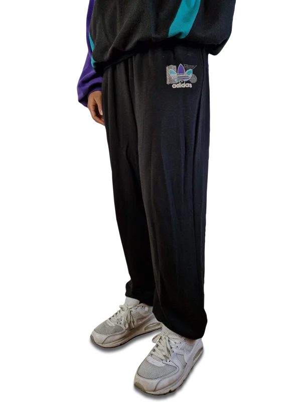 Rare! Vintage Adidas Jogginganzug Center Trefoil Bedruckt Schwarz XXL 3
