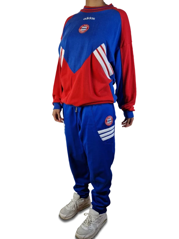 Rare! Vintage Adidas Jogginganzug FC Bayern München Made In Singapore Blau Rot (D8) L 1