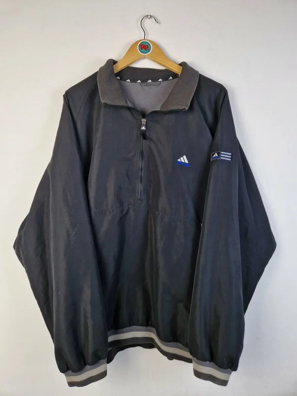 Vintage Adidas Trainingsanzug 1999 Halfzip Windbreaker Schwarz XL 4