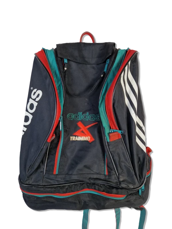 Vintage Adidas Rucksack Training 80s Schwarz Grün Rot 1