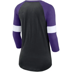 Women’s Nike Minnesota Vikings Heathered Black/Heathered Purple Football Pride Slub 3/4 Raglan Sleeve T-Shirt 9