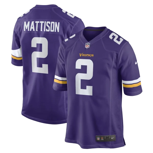Men’s Nike Alexander Mattison Purple Minnesota Vikings Game Player Jersey 1