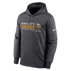 Men’s Nike Anthracite Minnesota Vikings Prime Logo Name Split Pullover Hoodie 7