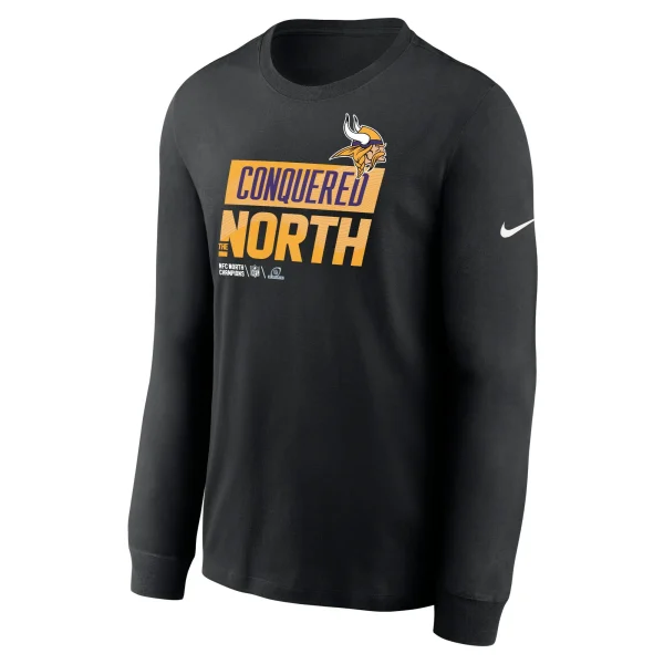 Men’s Nike Black Minnesota Vikings 2022 NFC North Division Champions Locker Room Trophy Collection Long Sleeve T-Shirt 3
