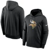 Men’s Nike Black Minnesota Vikings Fan Gear Primary Logo Performance Pullover Hoodie 13