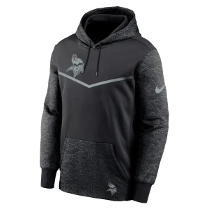 Men’s Nike Black Minnesota Vikings RFLCTV Chevron Pullover Hoodie 12