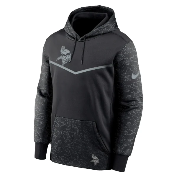 Men’s Nike Black Minnesota Vikings RFLCTV Chevron Pullover Hoodie 4