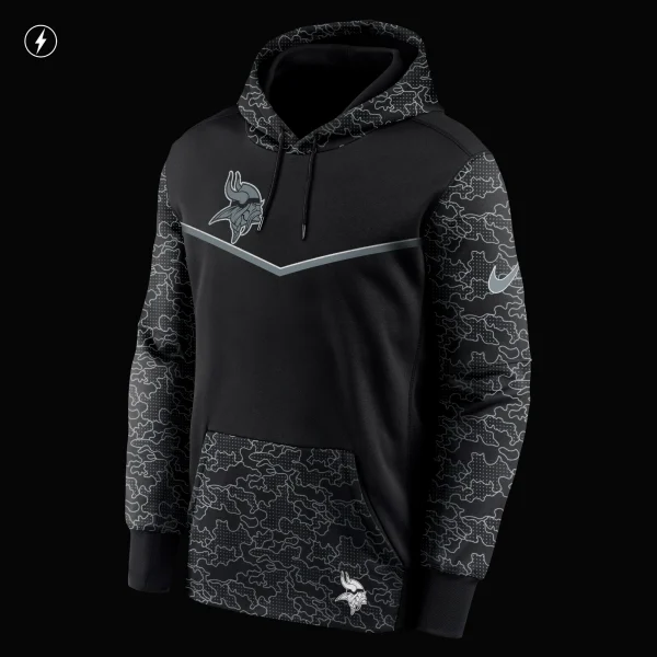 Men’s Nike Black Minnesota Vikings RFLCTV Chevron Pullover Hoodie 5