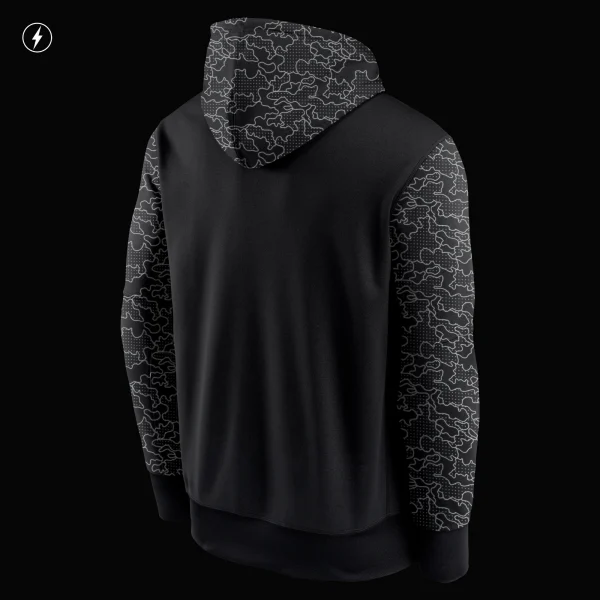 Men’s Nike Black Minnesota Vikings RFLCTV Chevron Pullover Hoodie 7