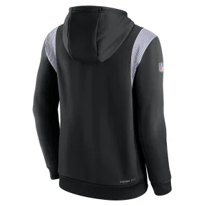 Men’s Nike Black Minnesota Vikings Sideline Athletic Stack Performance Pullover Hoodie 9