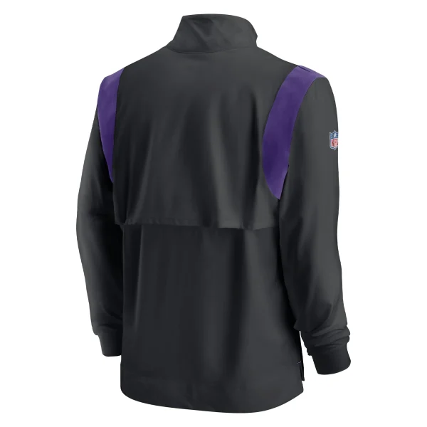 Men’s Nike Black Minnesota Vikings Sideline Coach Chevron Lockup Quarter-Zip Long Sleeve Top 4