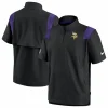 Men’s Nike Black Minnesota Vikings Sideline Coaches Chevron Lockup Pullover Top 11
