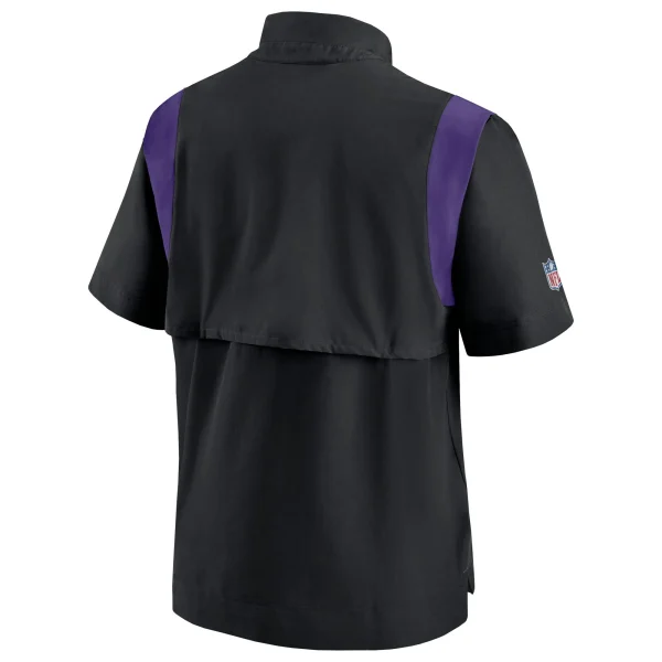 Men’s Nike Black Minnesota Vikings Sideline Coaches Chevron Lockup Pullover Top 4