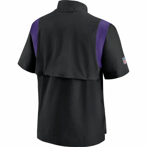 Men’s Nike Black Minnesota Vikings Sideline Coaches Short Sleeve Quarter-Zip Jacket 4