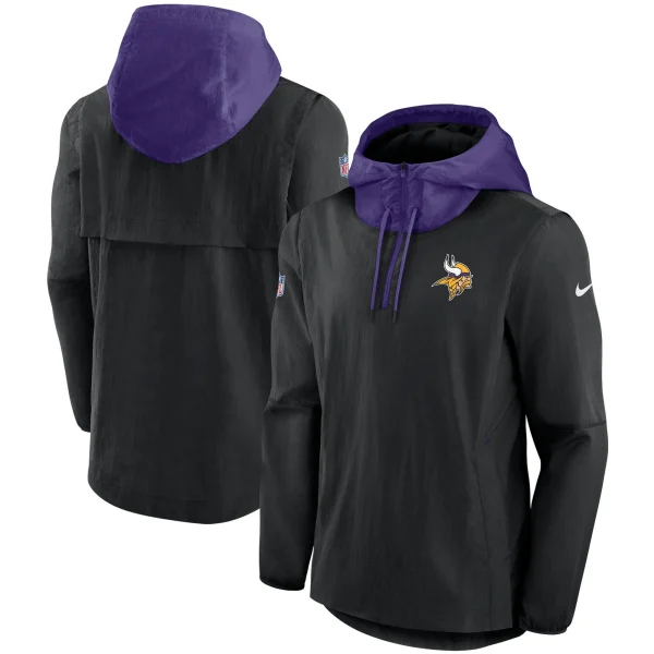 Men’s Nike Black Minnesota Vikings Sideline Player Quarter-Zip Jacket 1