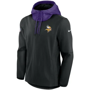Men’s Nike Black Minnesota Vikings Sideline Player Quarter-Zip Jacket 7