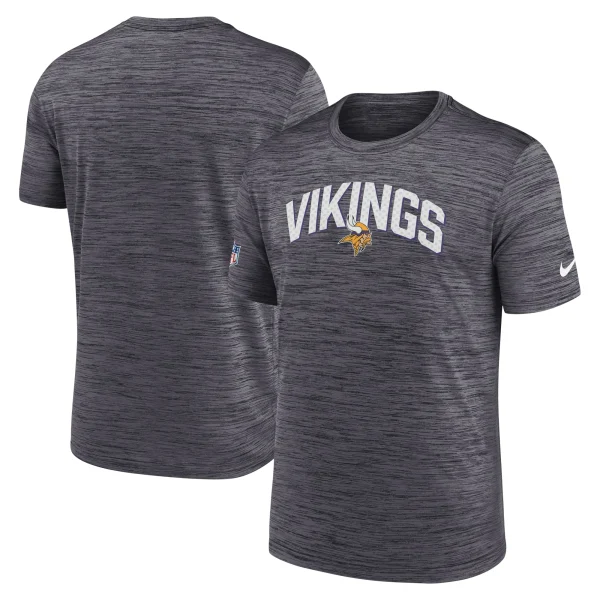 Men’s Nike Black Minnesota Vikings Sideline Velocity Athletic Stack Performance T-Shirt 1