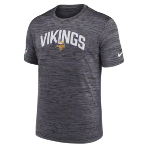 Men’s Nike Black Minnesota Vikings Sideline Velocity Athletic Stack Performance T-Shirt 7