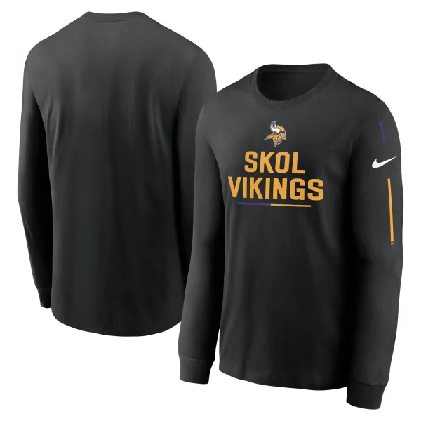Men’s Nike Black Minnesota Vikings Team Slogan Long Sleeve T-Shirt 1