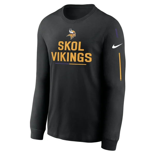 Men’s Nike Black Minnesota Vikings Team Slogan Long Sleeve T-Shirt 3