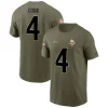 Men’s Nike Dalvin Cook Olive Minnesota Vikings 2022 Salute To Service Name & Number T-Shirt 11
