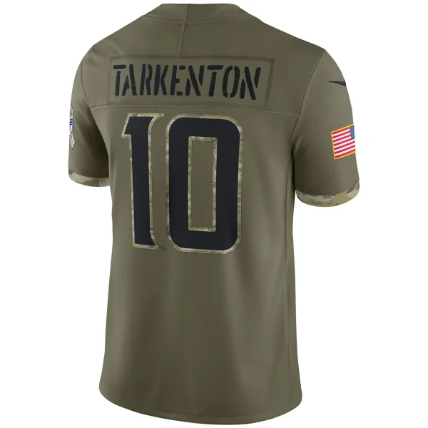 Men’s Nike Fran Tarkenton Olive Minnesota Vikings 2022 Salute To Service Retired Player Limited Jersey 4