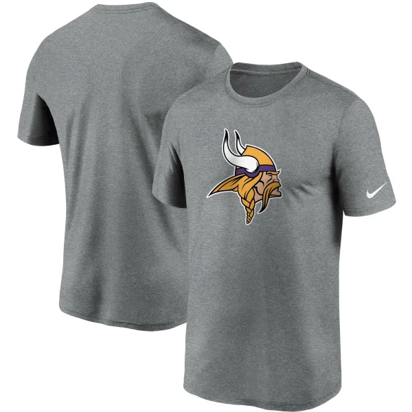 Men’s Nike Heathered Charcoal Minnesota Vikings Logo Essential Legend Performance T-Shirt 1
