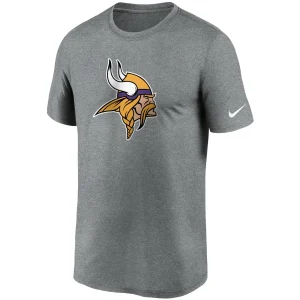 Men’s Nike Heathered Charcoal Minnesota Vikings Logo Essential Legend Performance T-Shirt 7