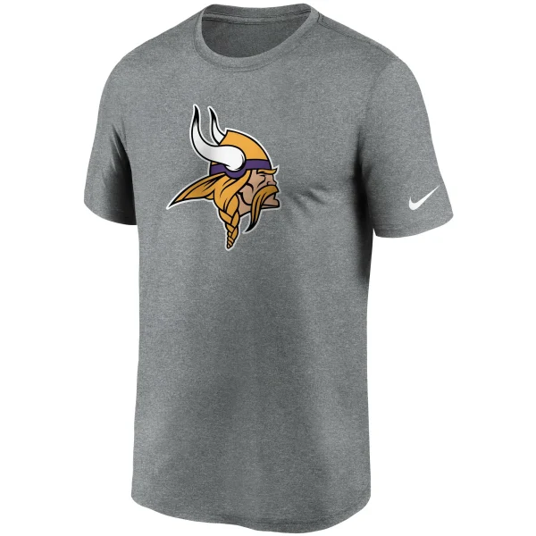 Men’s Nike Heathered Charcoal Minnesota Vikings Logo Essential Legend Performance T-Shirt 3