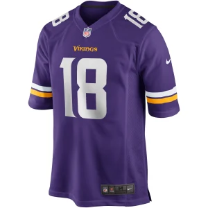 Men’s Nike Justin Jefferson Purple Minnesota Vikings Game Jersey 7
