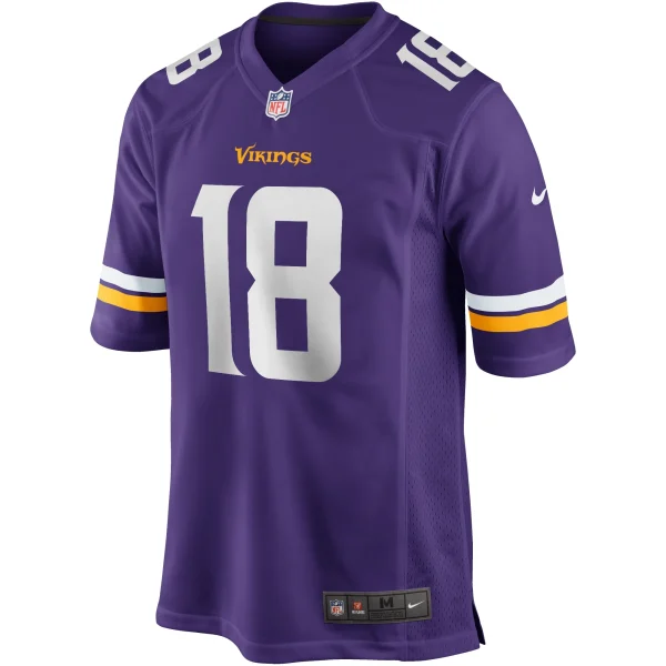 Men’s Nike Justin Jefferson Purple Minnesota Vikings Game Jersey 3