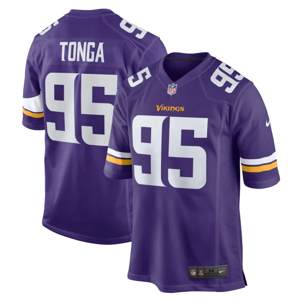 Men’s Nike Khyiris Tonga Purple Minnesota Vikings Home Game Player Jersey 1