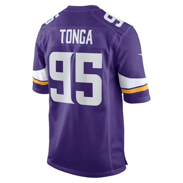 Men’s Nike Khyiris Tonga Purple Minnesota Vikings Home Game Player Jersey 4