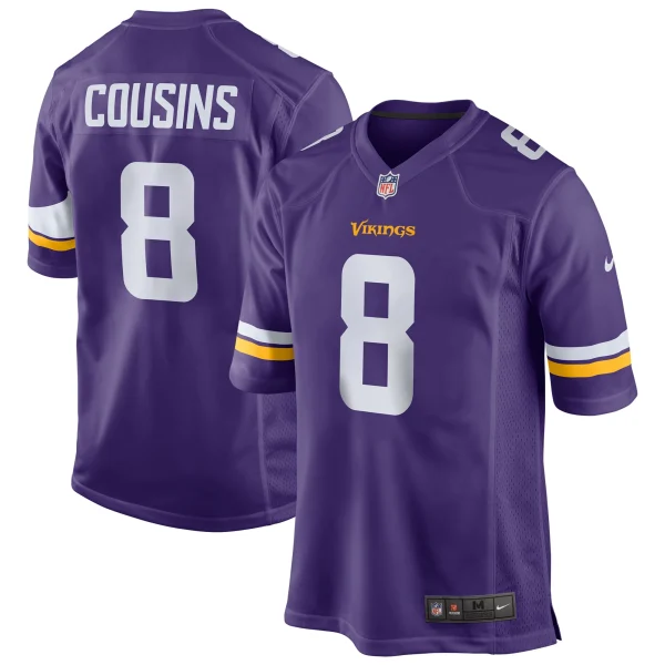 Men’s Nike Kirk Cousins Purple Minnesota Vikings Game Jersey 1