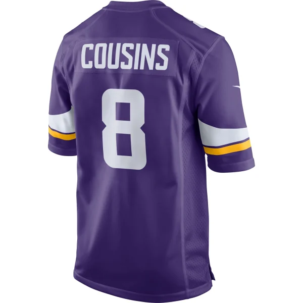 Men’s Nike Kirk Cousins Purple Minnesota Vikings Game Jersey 4