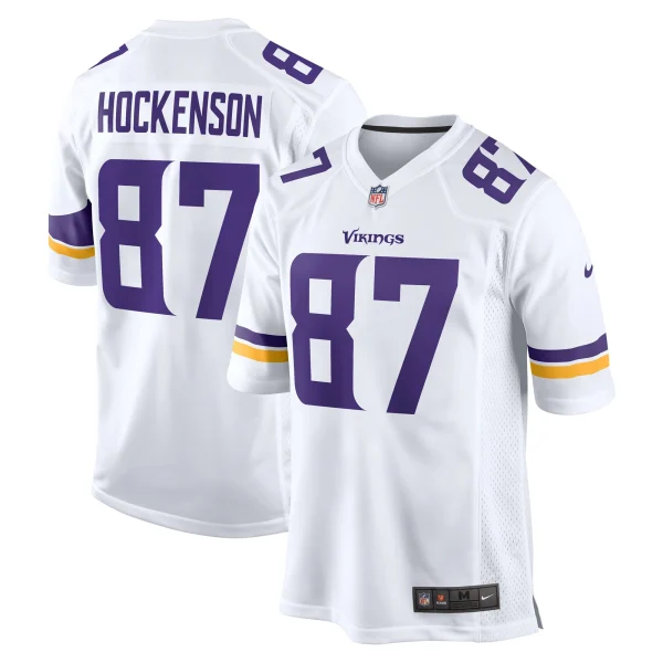 Men’s Nike T.J. Hockenson White Minnesota Vikings Game Player Jersey 1