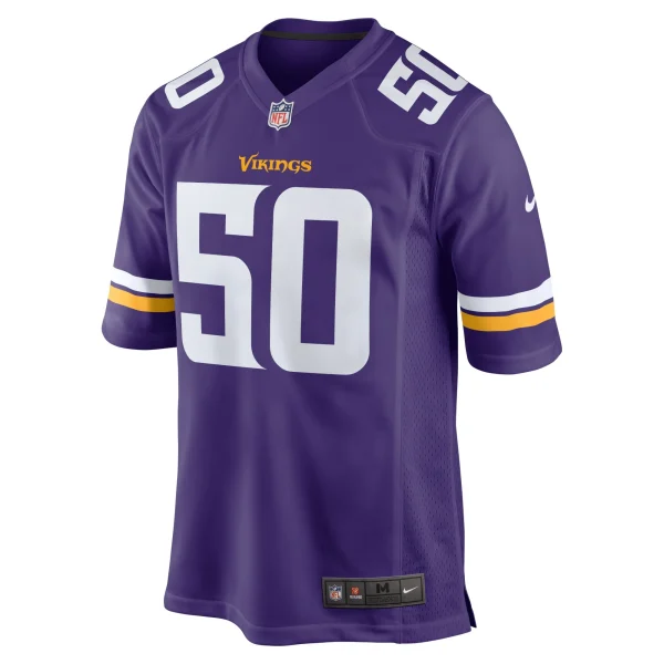 Men’s Nike TJ Smith Purple Minnesota Vikings Home Game Player Jersey 3