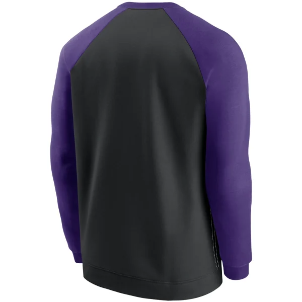 Men’s Nike Black/Purple Minnesota Vikings Historic Raglan Crew Performance Sweater 4