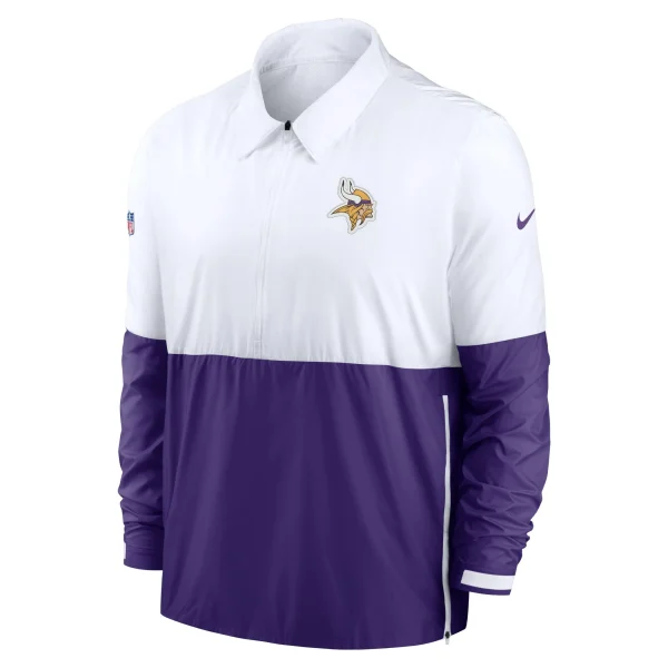 Men’s Nike White/Purple Minnesota Vikings Sideline Coaches Half-Zip Jacket 3