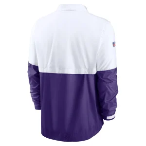 Men’s Nike White/Purple Minnesota Vikings Sideline Coaches Half-Zip Jacket 9