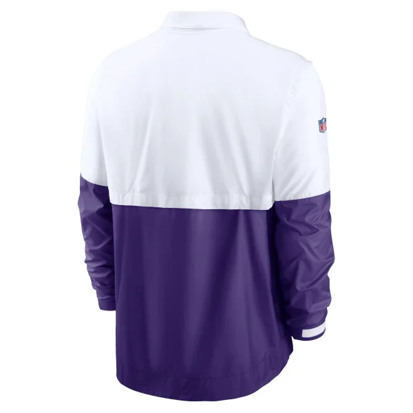 Men’s Nike White/Purple Minnesota Vikings Sideline Coaches Half-Zip Jacket 4