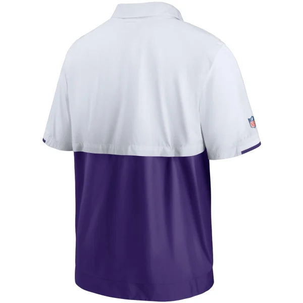 Men’s Nike White/Purple Minnesota Vikings Sideline Coaches Half-Zip Short Sleeve Jacket 4