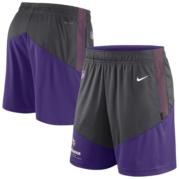 Men’s Nike Anthracite/Purple Minnesota Vikings Sideline Primary Lockup Performance Shorts 1